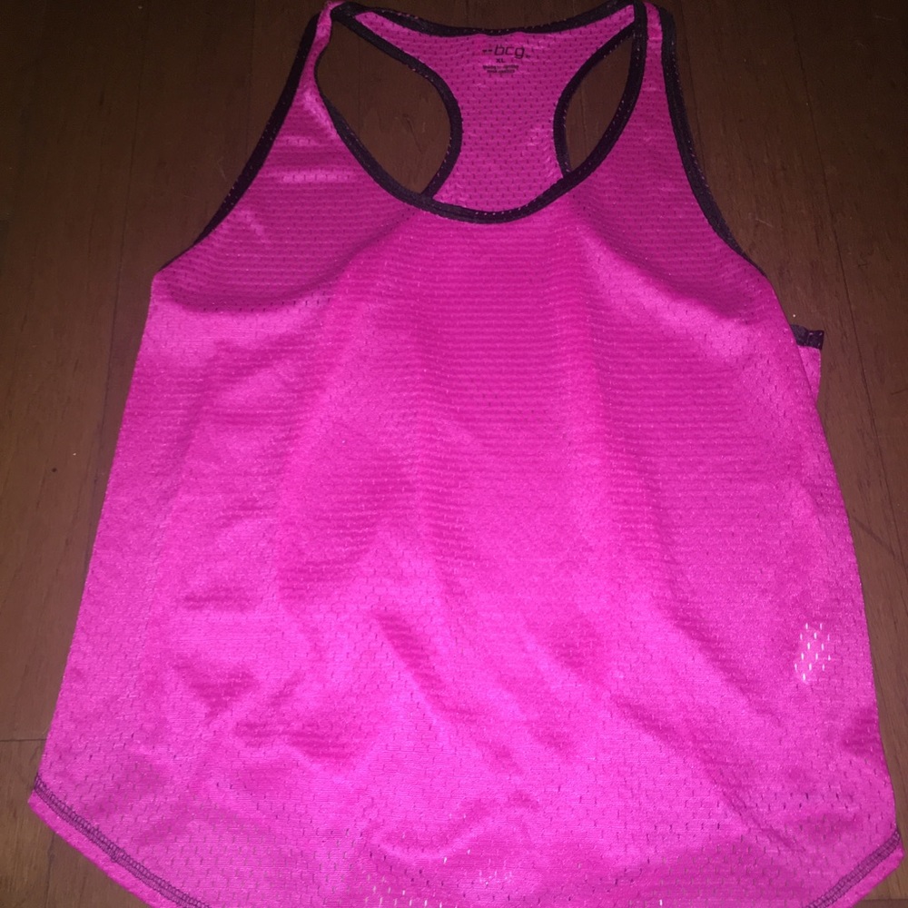 Black and pink mesh tank